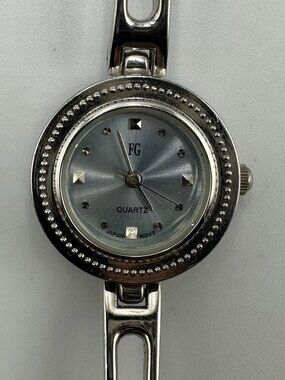3/$30 Advance Watch Women Silver Tone Round Blue Dial 22MM New Battery 7.25 Inch